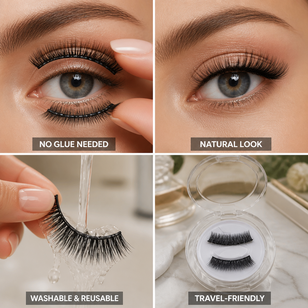 Glue-Free & Reusable Magnetic False Eyelashes