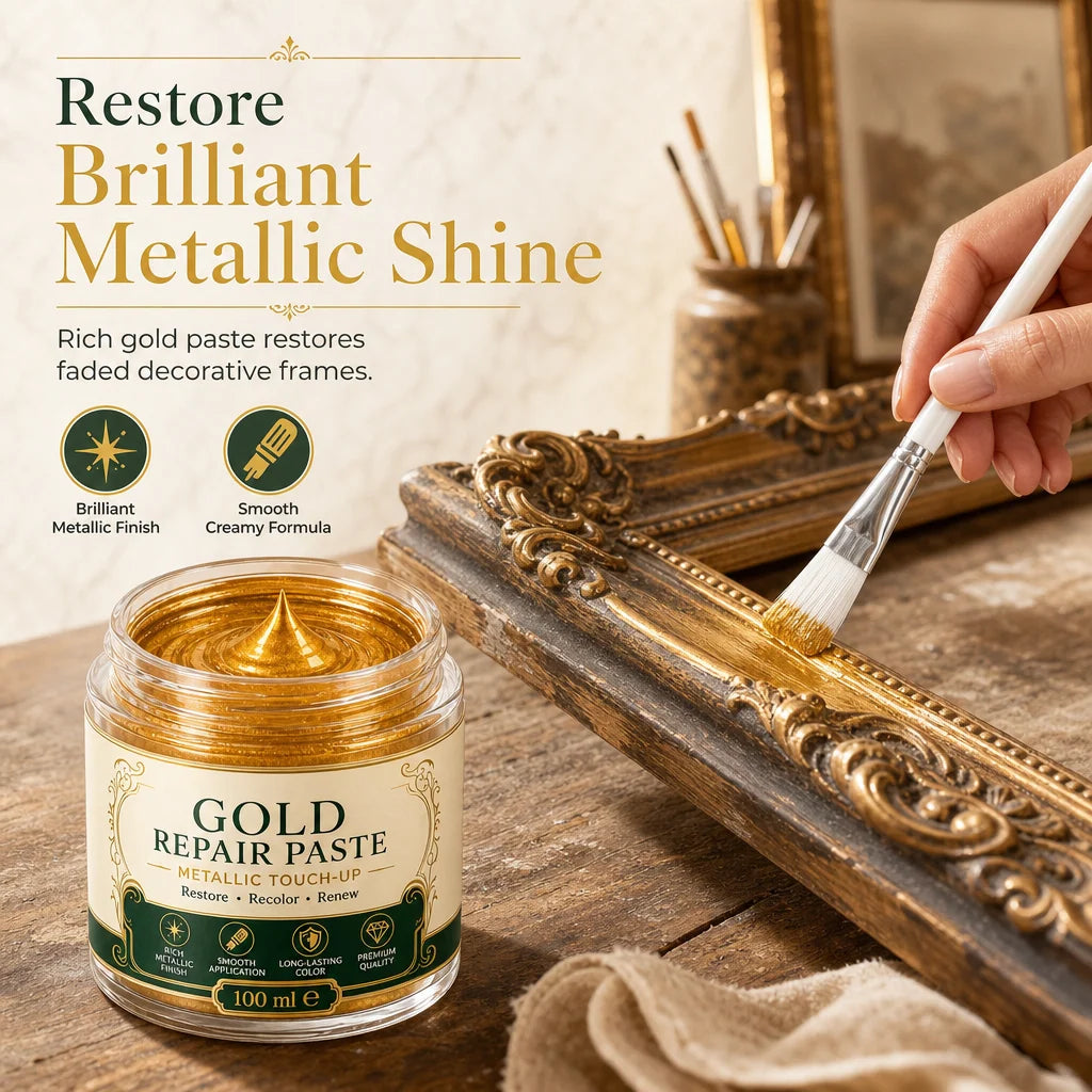 Gold Refinishing Paste Water-Resistant With Applicator Brush