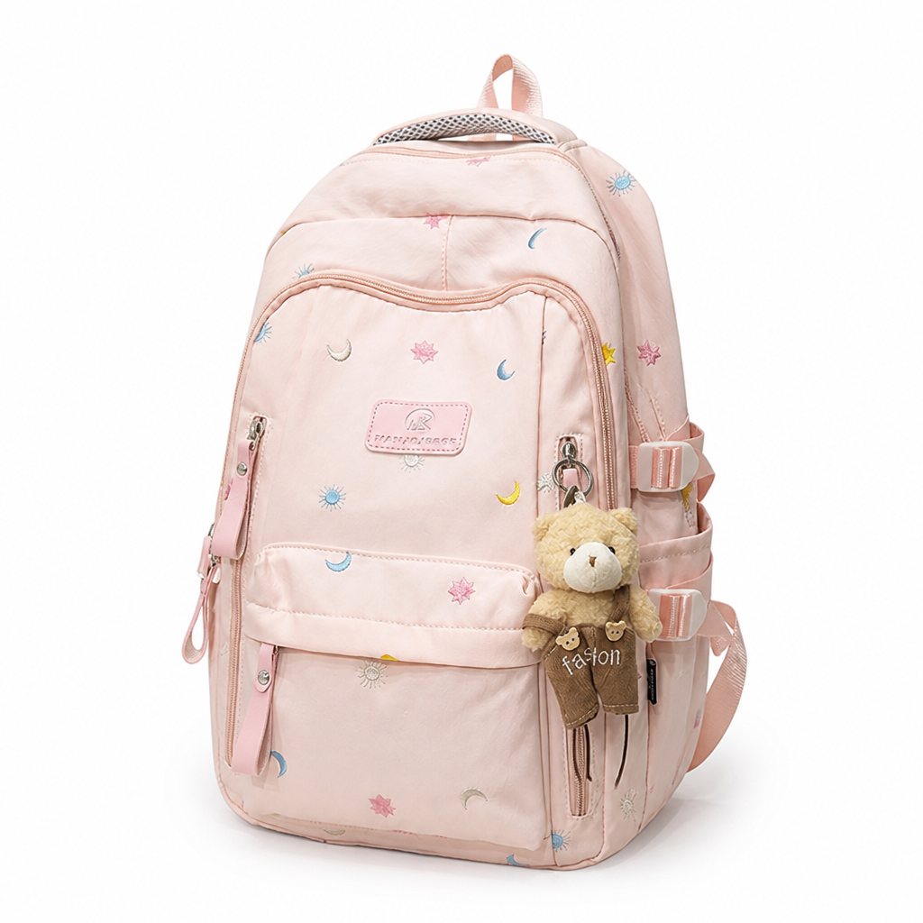 Graphic Multi-Pocket School Backpack (Padded Straps)