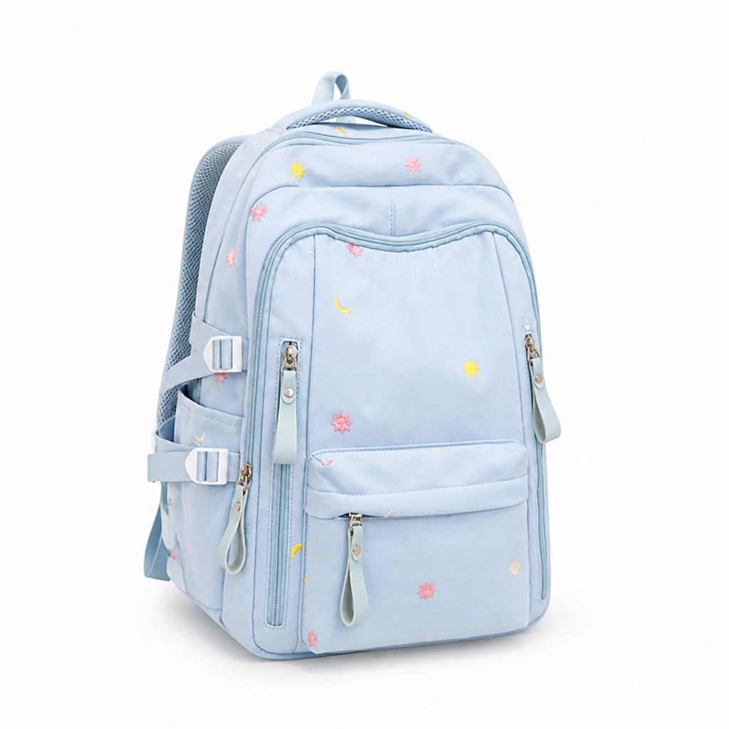 Graphic Multi-Pocket School Backpack (Padded Straps)