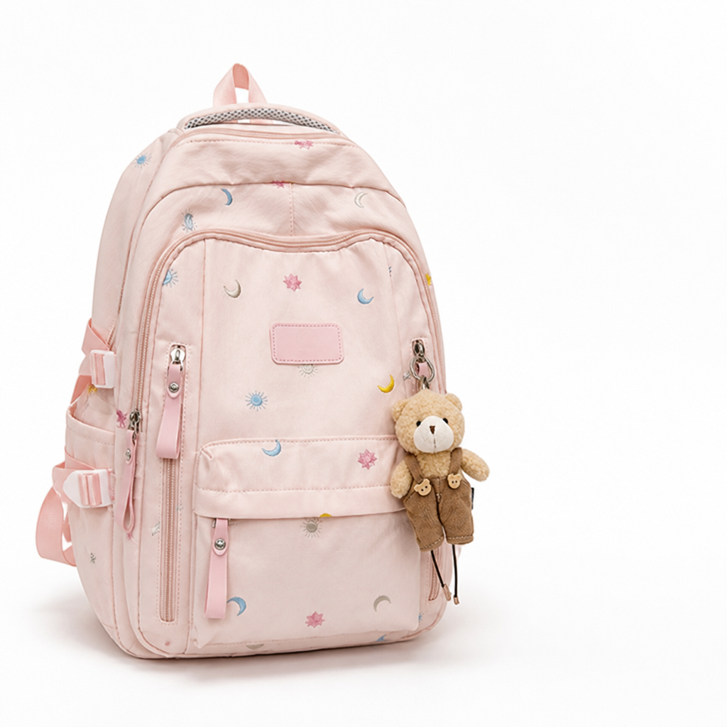 Graphic Multi-Pocket School Backpack (Padded Straps)