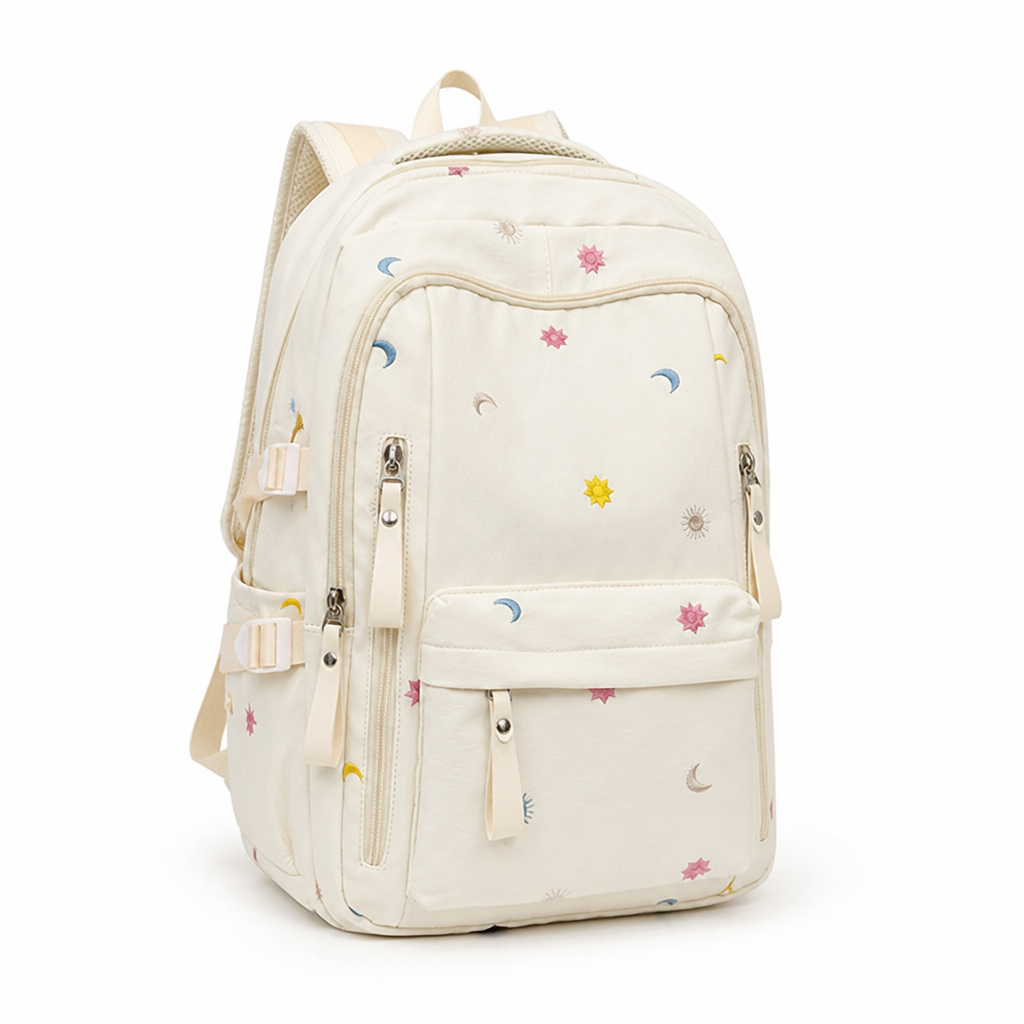 Graphic Multi-Pocket School Backpack (Padded Straps)