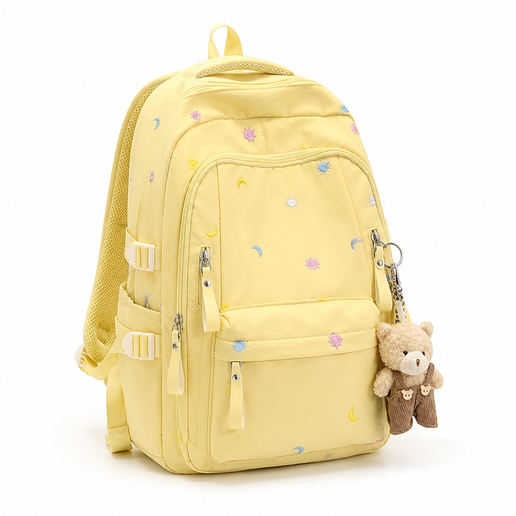 Graphic Multi-Pocket School Backpack (Padded Straps)