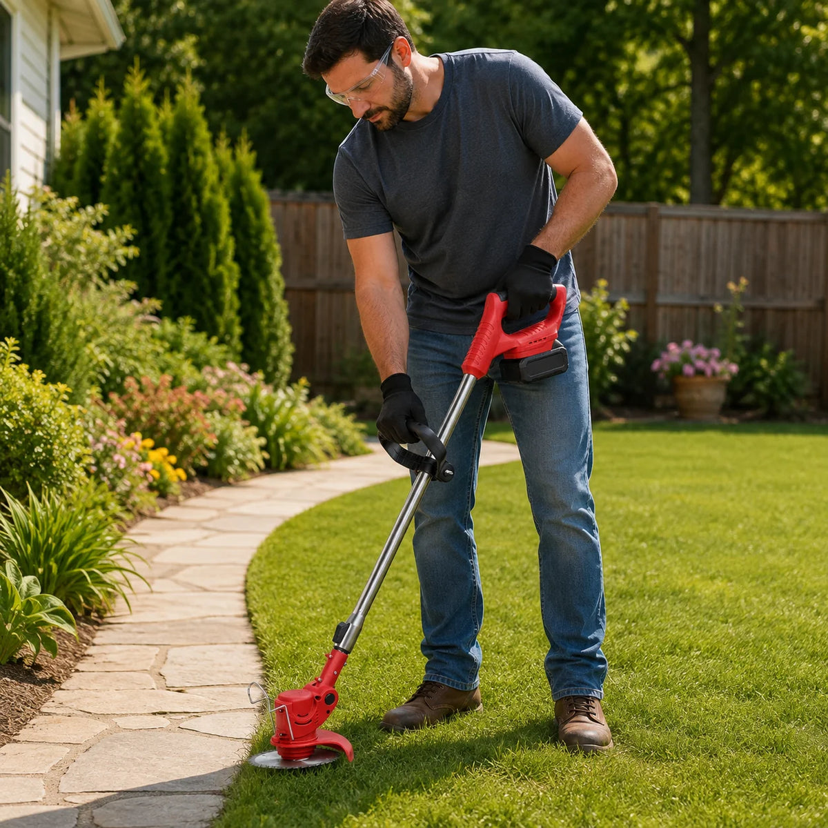 Grass Trimmer Cordless Battery Powered Lightweight