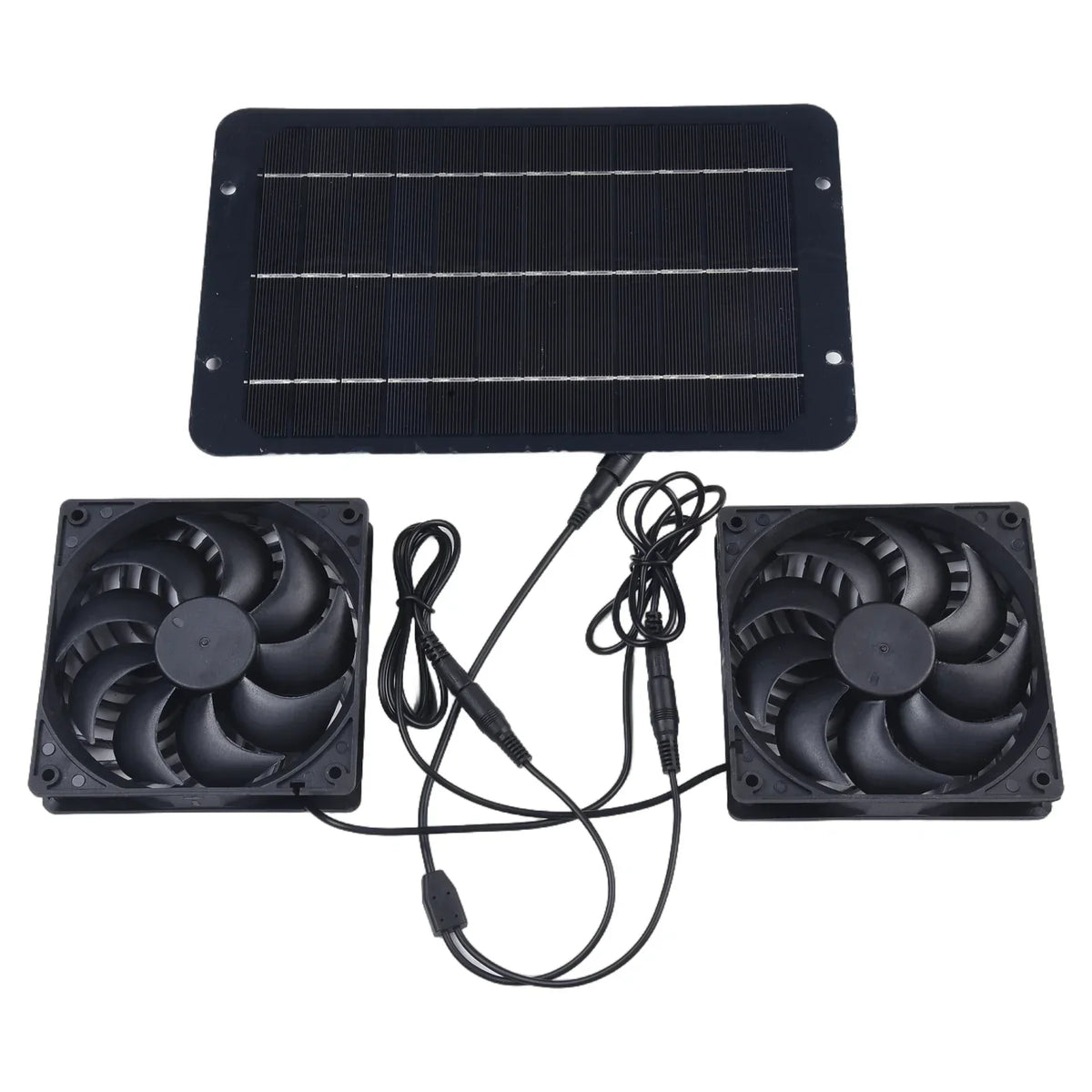 Greenhouse Ventilation Kit Solar 10W Dual Exhaust Fans