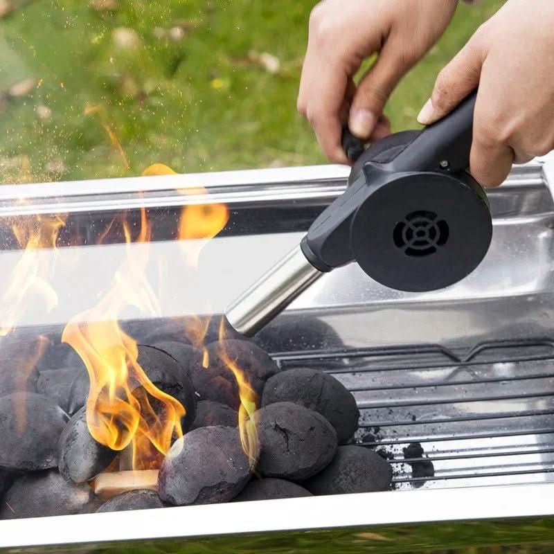 Grill Fan Hand-Operated Lightweight Plastic
