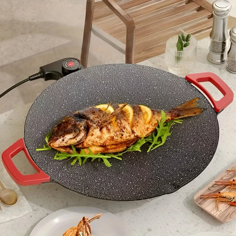 Grill Pan Cast Iron Raised Ridges & Drip Channels