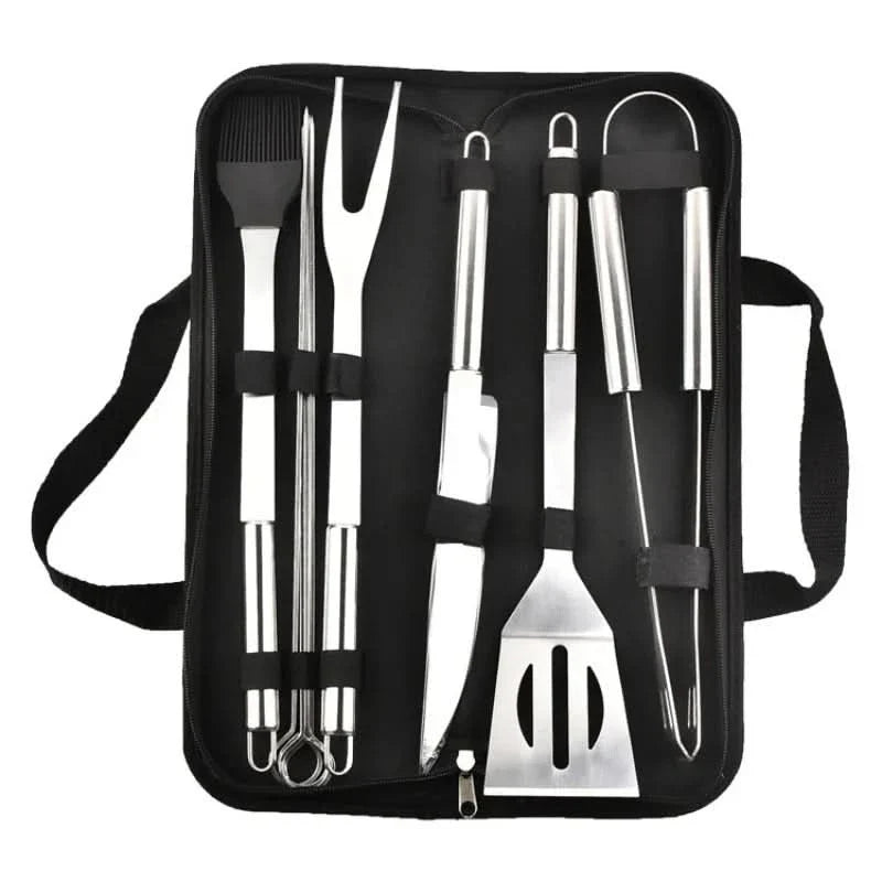 Grill Tool Set Stainless Steel Heat-Resistant With Carrying Bag