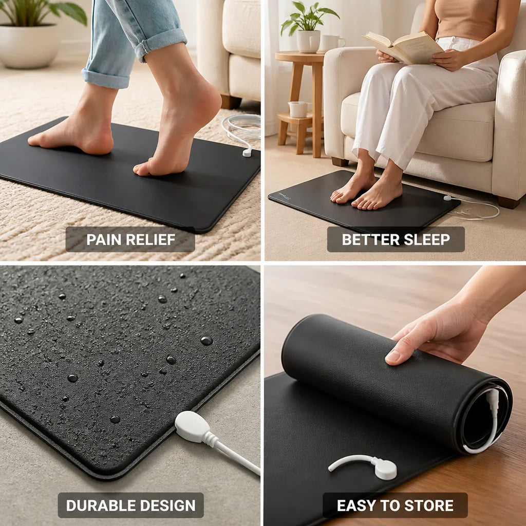Grounding Mat Faux Leather Includes Cable & Converter