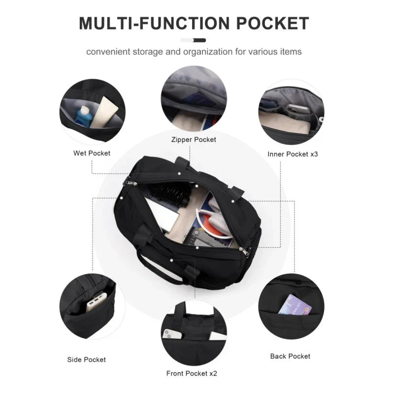Gym Duffel Bag Large Capacity Water-Resistant & Multiple Pockets