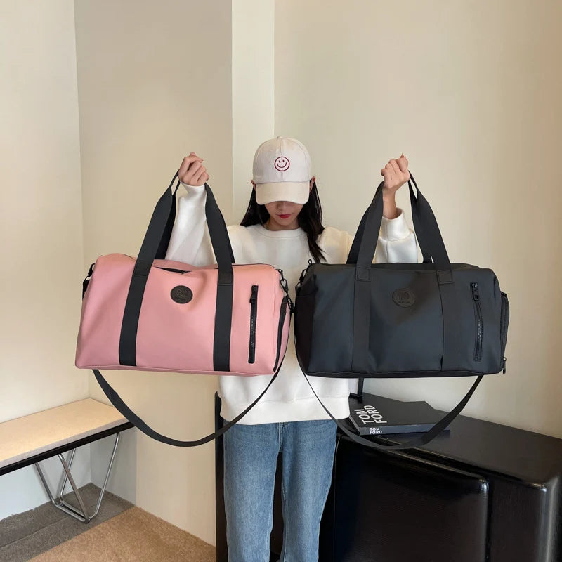 Gym Duffel Bag Waterproof Separate Shoe Compartment Adjustable Straps
