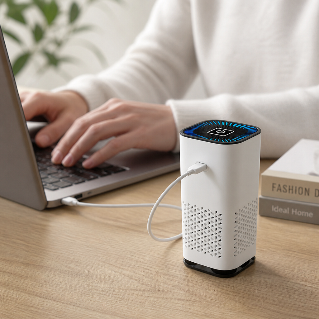 HEPA Filtration Ultra-Quiet Air Purifier (USB-Powered)