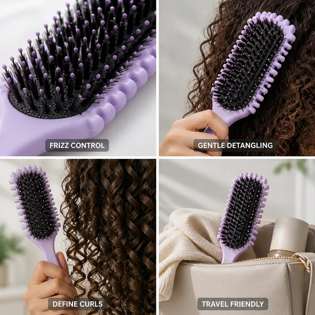 Hair Brush Curl-Defining Frizz Control & Gentle Detangling