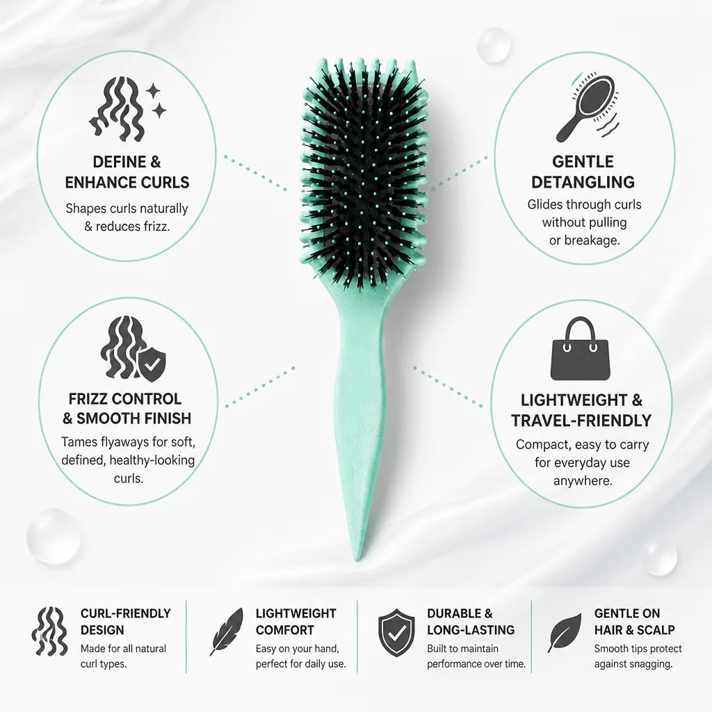Hair Brush Curl-Defining Frizz Control & Gentle Detangling
