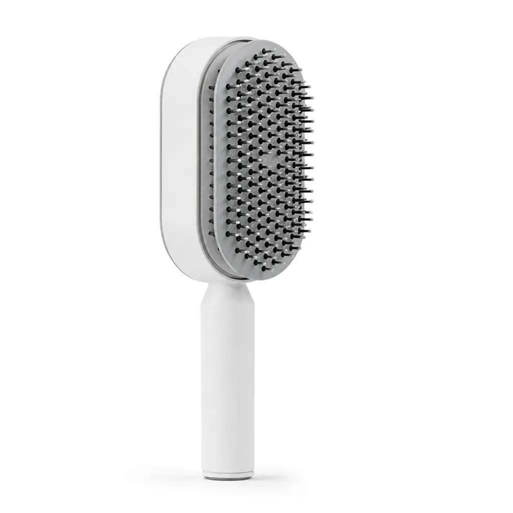 Hair Brush One Click Self Cleaning Soft Flexible Bristles