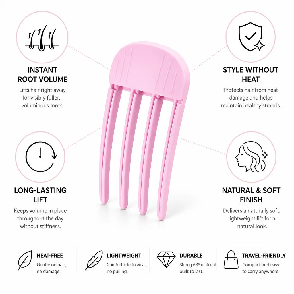 Hair Clip Root-Lifting 3-Tooth Heat-Free