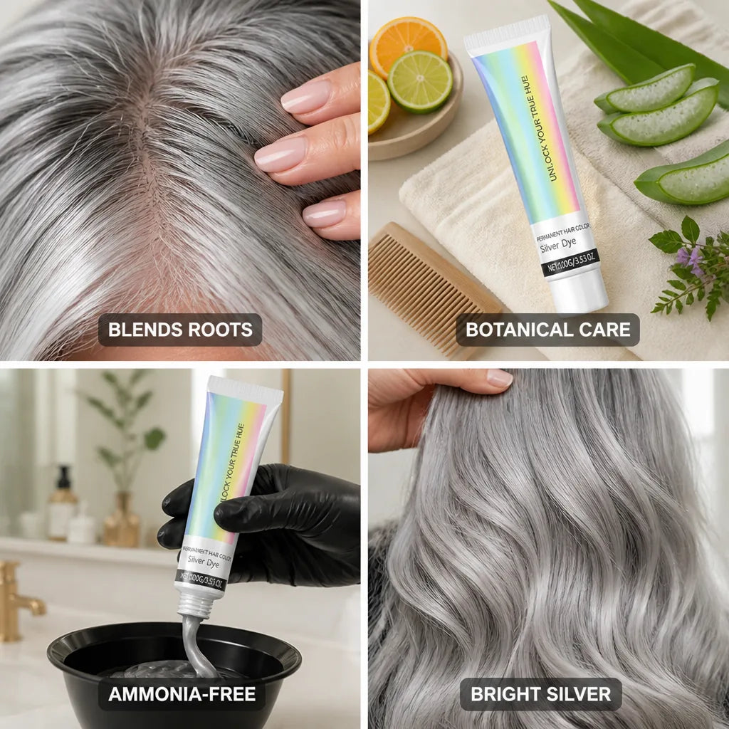 Hair Color Buildable Bright Silver Ammonia-Free Aloe & Citrus