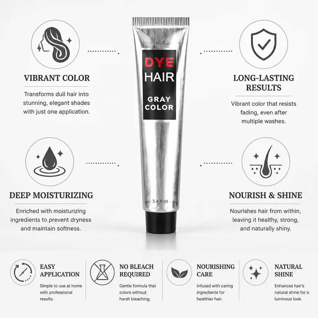 Hair Color Cream No-Bleach Long-Lasting Moisturizing Shine