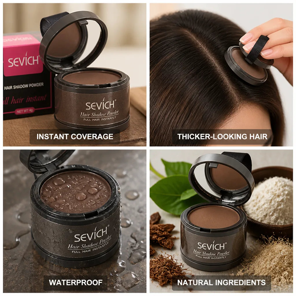 Hair Concealer Powder Instant Root Coverage Waterproof Natural Fibers