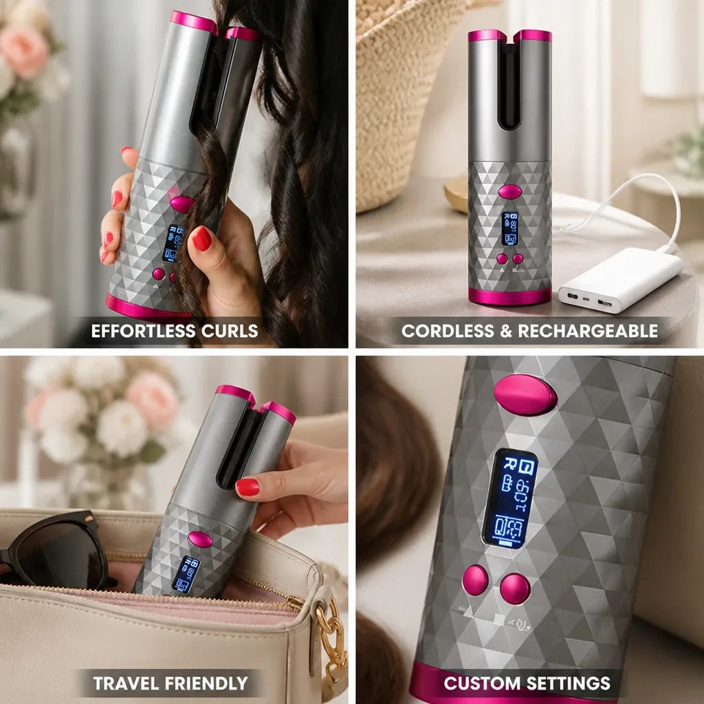 Hair Curler Cordless Automatic USB Rechargeable
