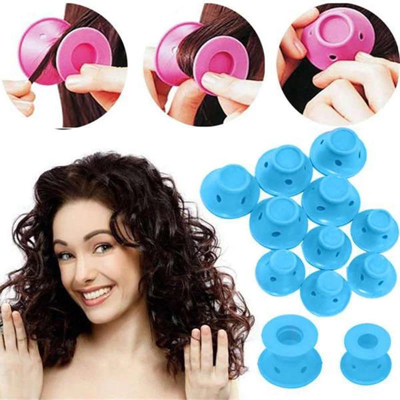 Hair Curlers Heat-Free Medical-Grade Silicone Set of 10