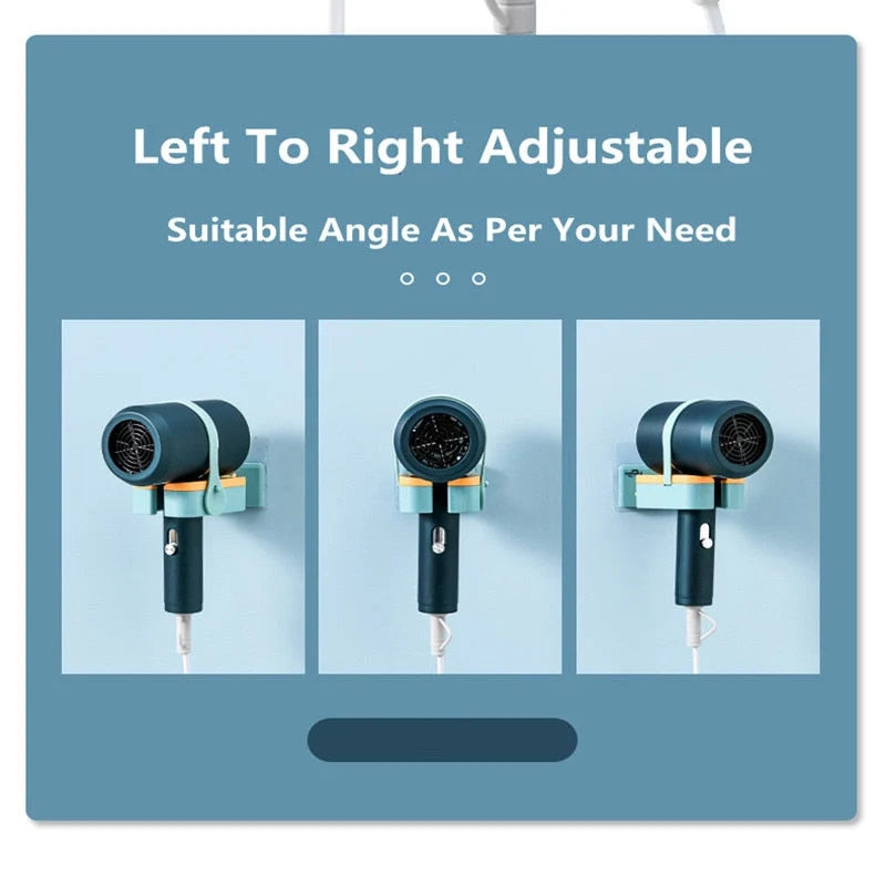Hair Dryer Holder 180° Rotating Adhesive Wall Mount