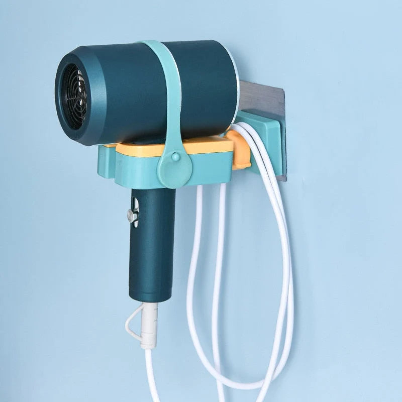 Hair Dryer Holder 180° Rotating Adhesive Wall Mount