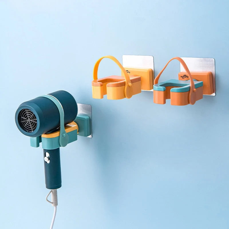 Hair Dryer Holder 180° Rotating Adhesive Wall Mount