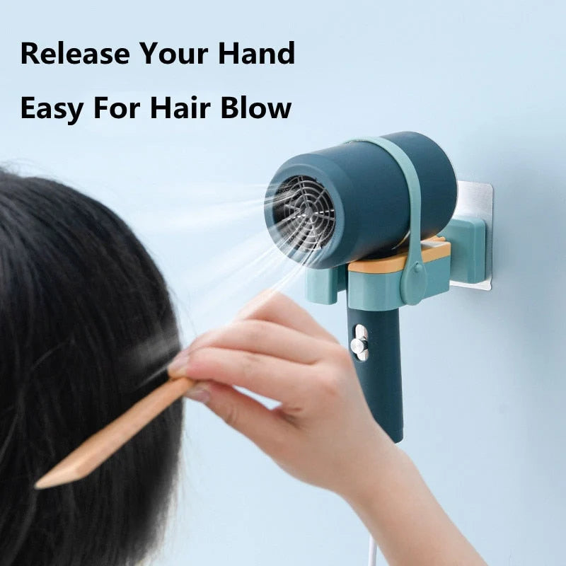 Hair Dryer Holder 180° Rotating Adhesive Wall Mount