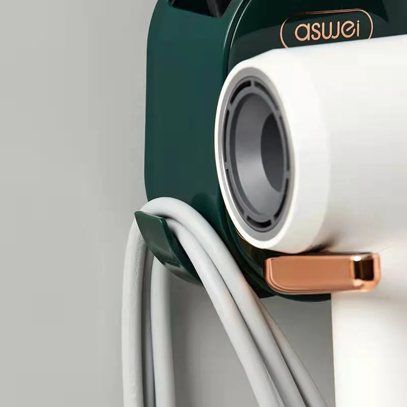 Hair Dryer Holder Foldable No-Drill Space-Saving