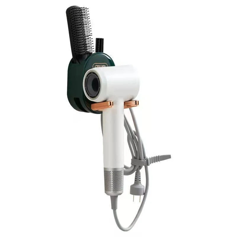 Hair Dryer Holder Foldable No-Drill Space-Saving