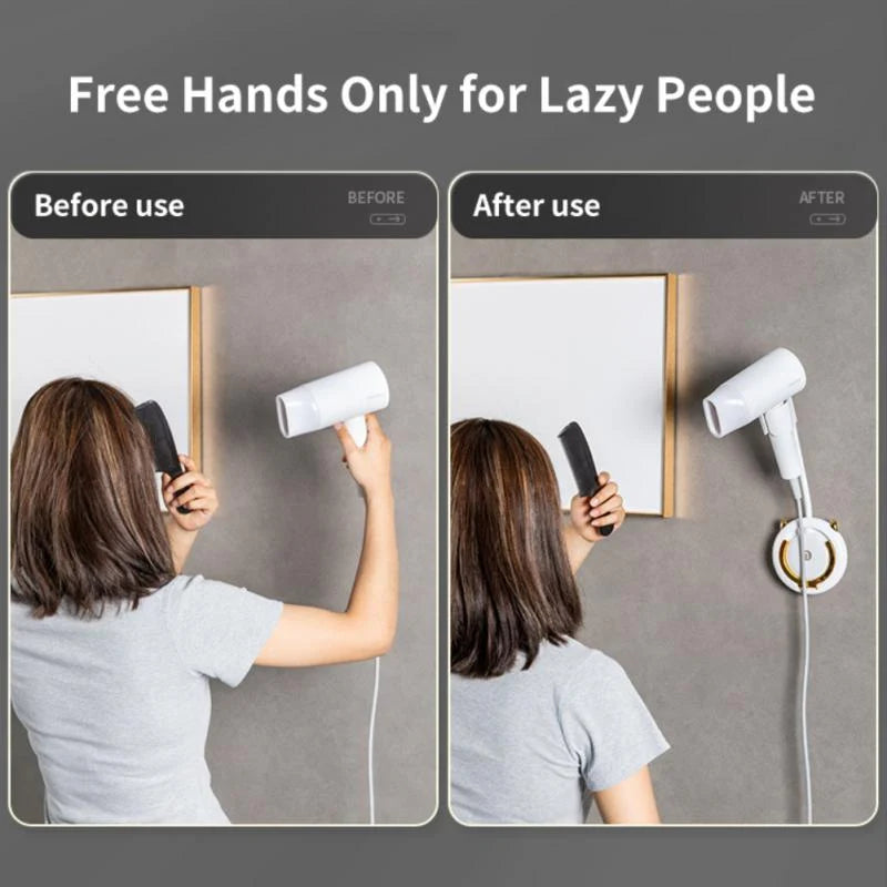 Hair Dryer Holder Self-Adhesive Space-Saving ABS
