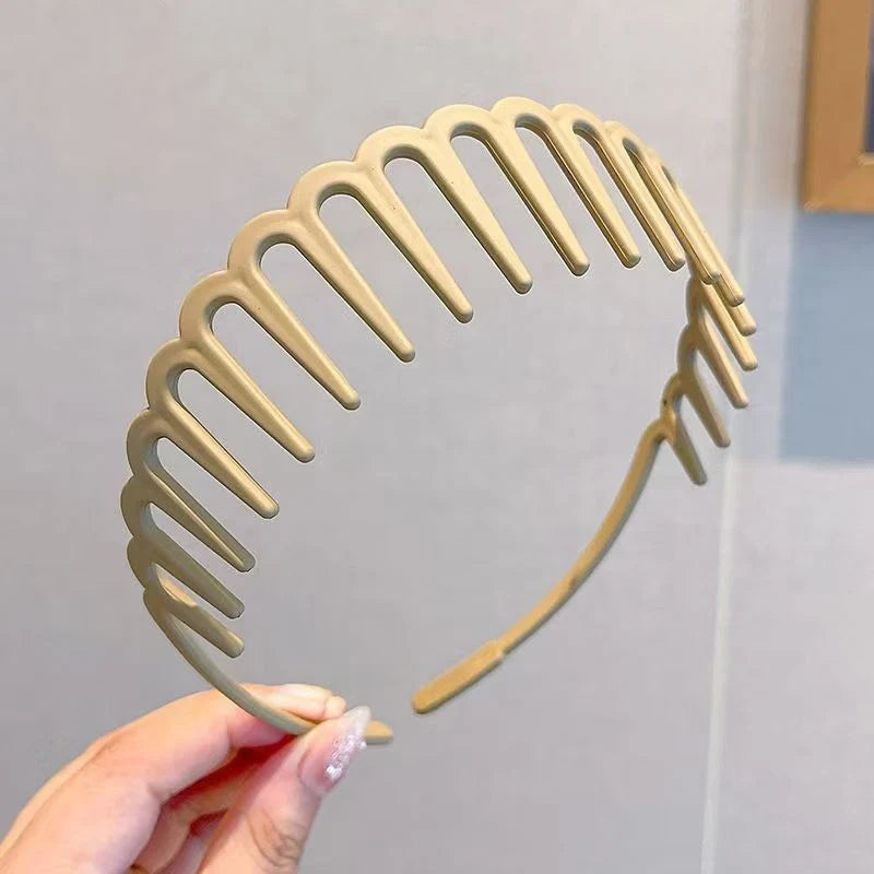 Hair Headband Flexible Resin Non-Slip Teeth Matte Finish