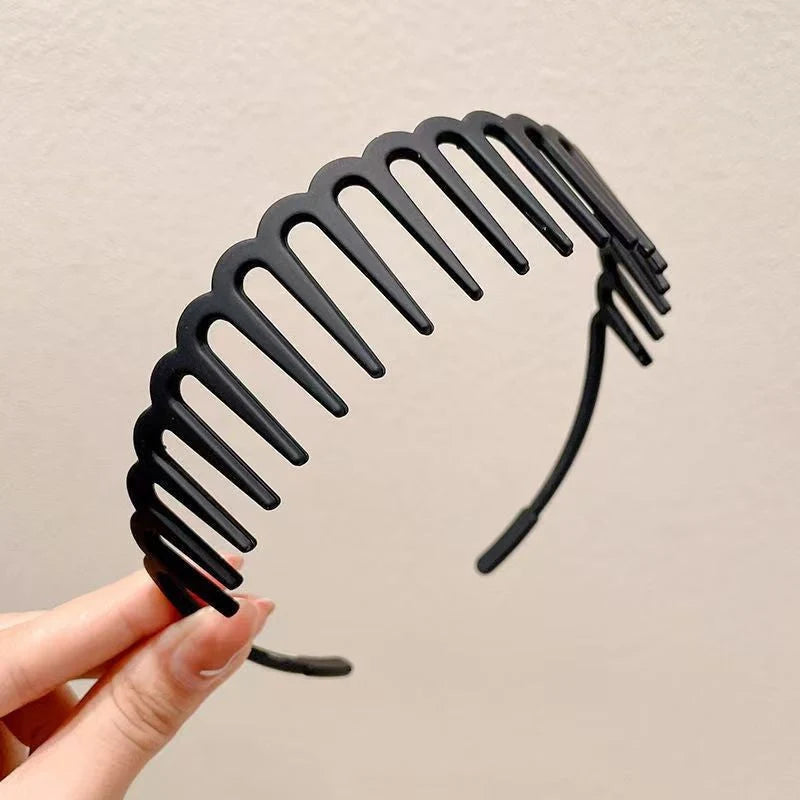 Hair Headband Flexible Resin Non-Slip Teeth Matte Finish