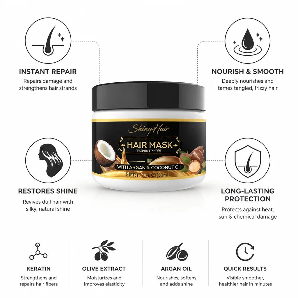 Hair Mask Keratin Instant Repair Argan & Olive