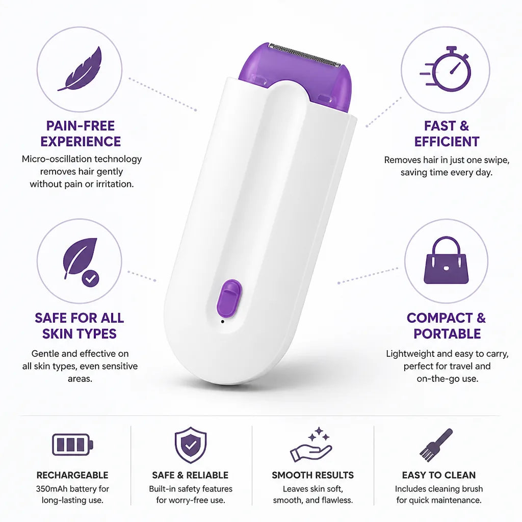 Hair Removal Kit Gentle Micro-Oscillation Pain-Free Rechargeable & Portable