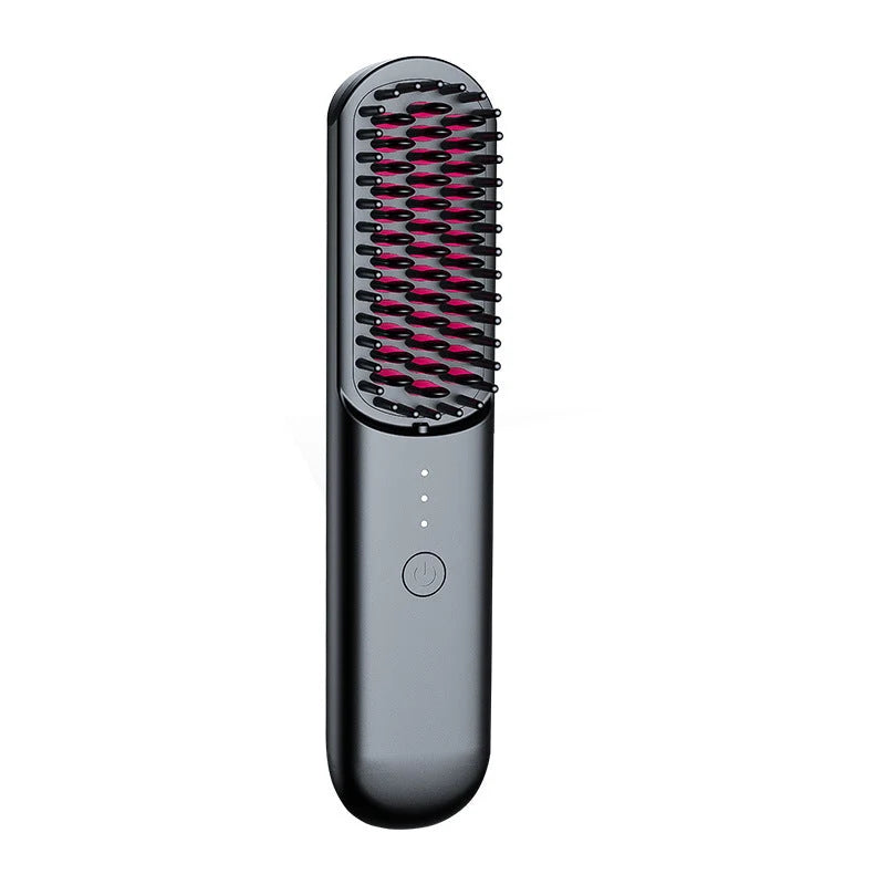 Hair Straightening Brush Cordless USB-C Rechargeable Adjustable Heat Settings