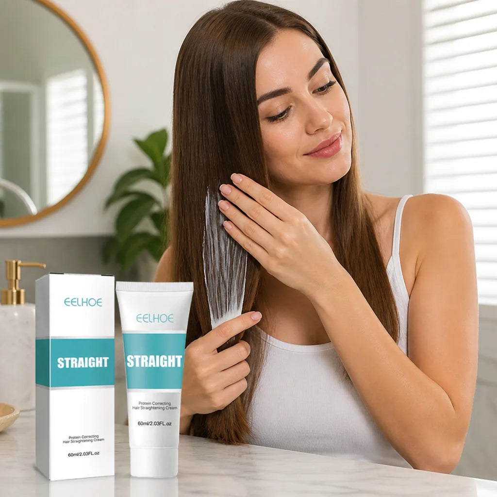 Hair Straightening Cream Keratin & Argan Oil Frizz Control