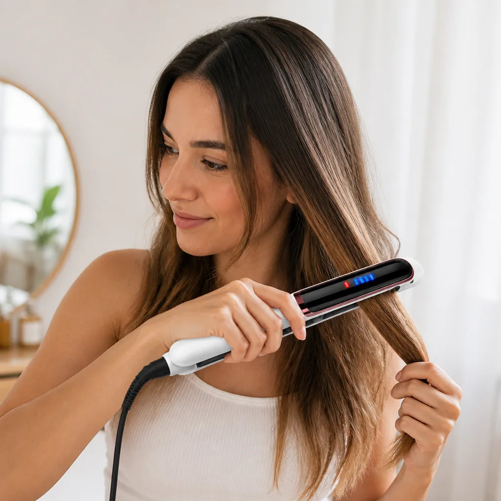 Hair Styler 2-In-1 Straighten & Curl Anti-Frizz Worldwide Voltage