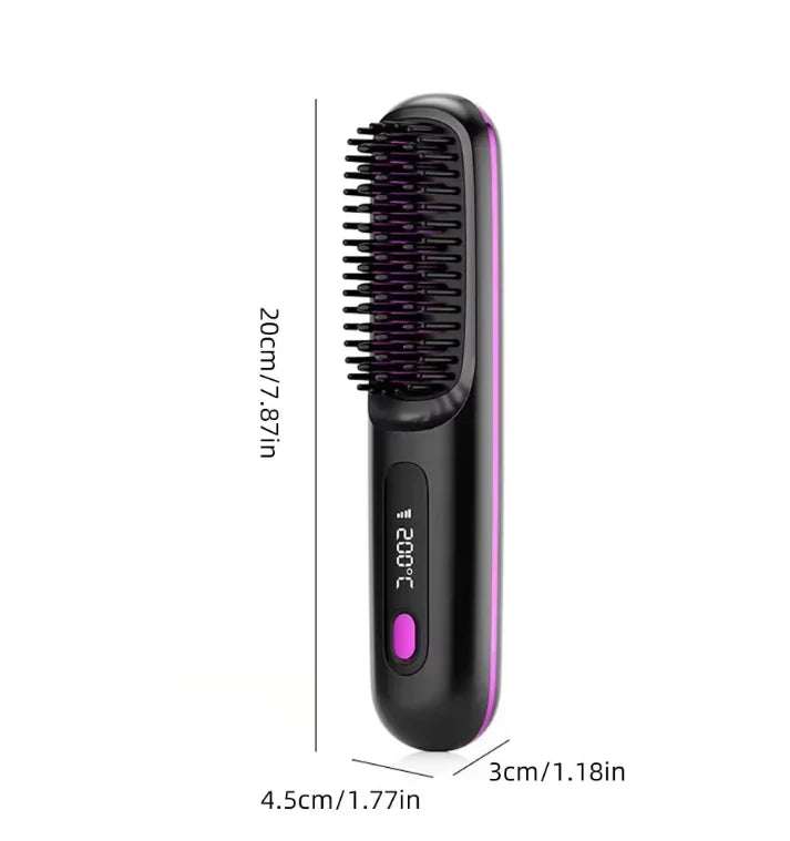 Hair Styling Brush Cordless Ceramic Bristles Scalp Guard