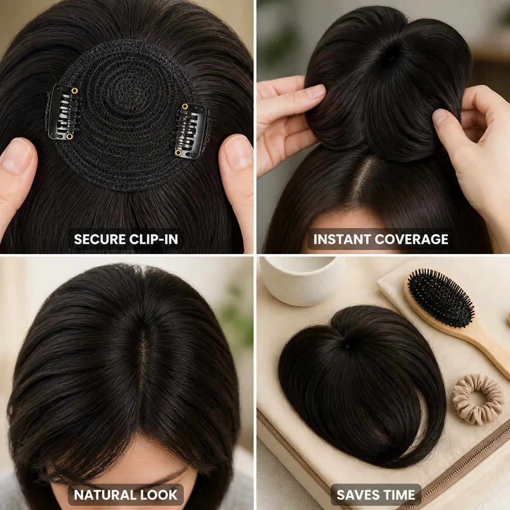 Hair Topper Clip-In Natural-Look Instant Coverage