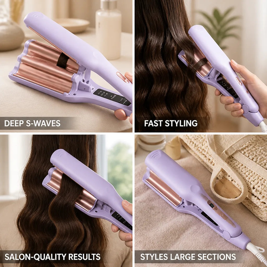 Hair Waver Triple-Barrel 1.26 Inch French Waves