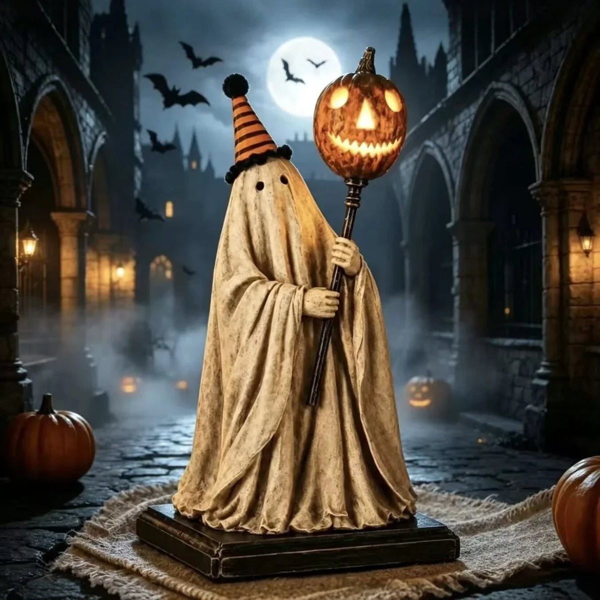 Halloween Figure Handcrafted Glowing Pumpkin Indoor & Outdoor