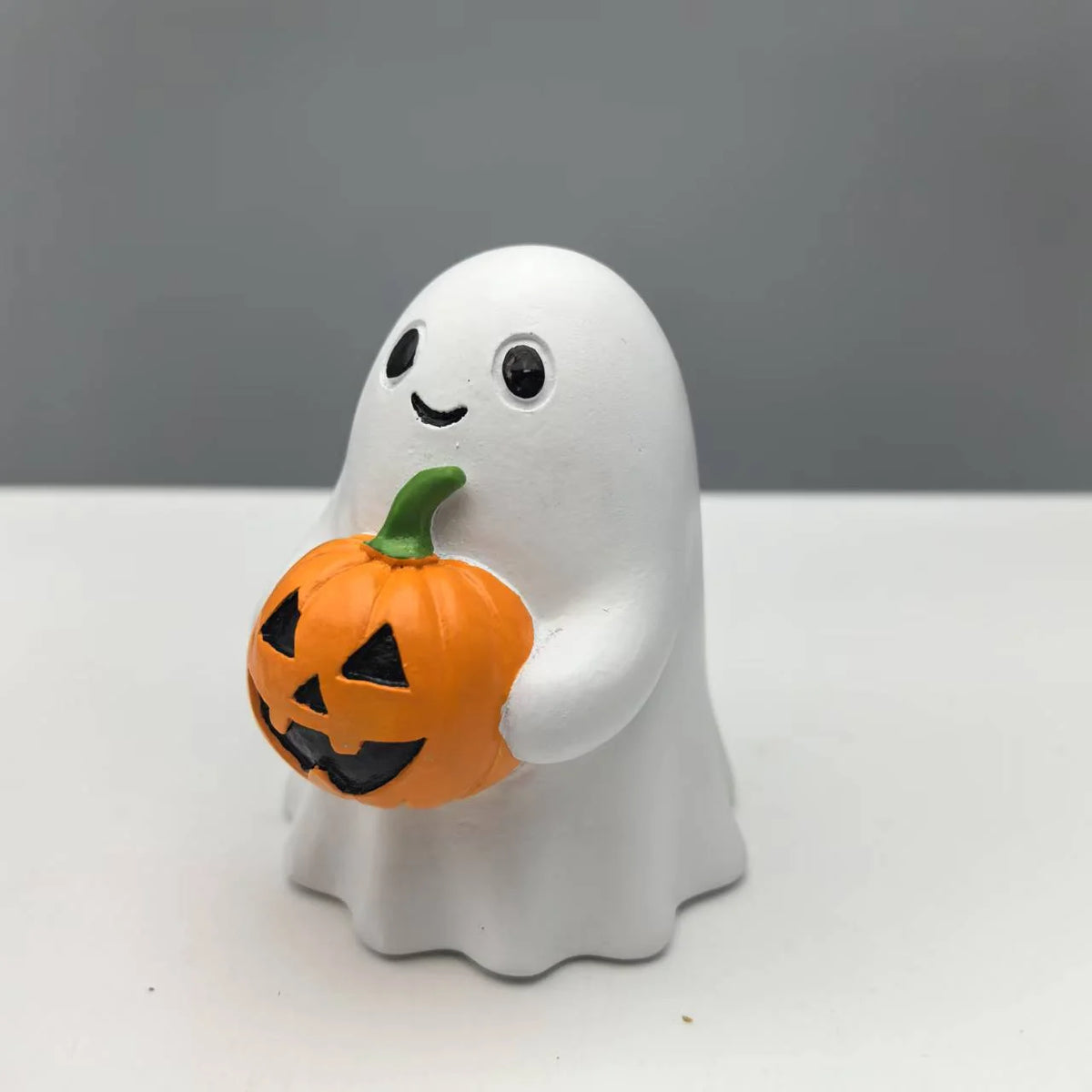 Halloween Figurine Ghost Holding Pumpkin Weather-Resistant Indoor & Outdoor