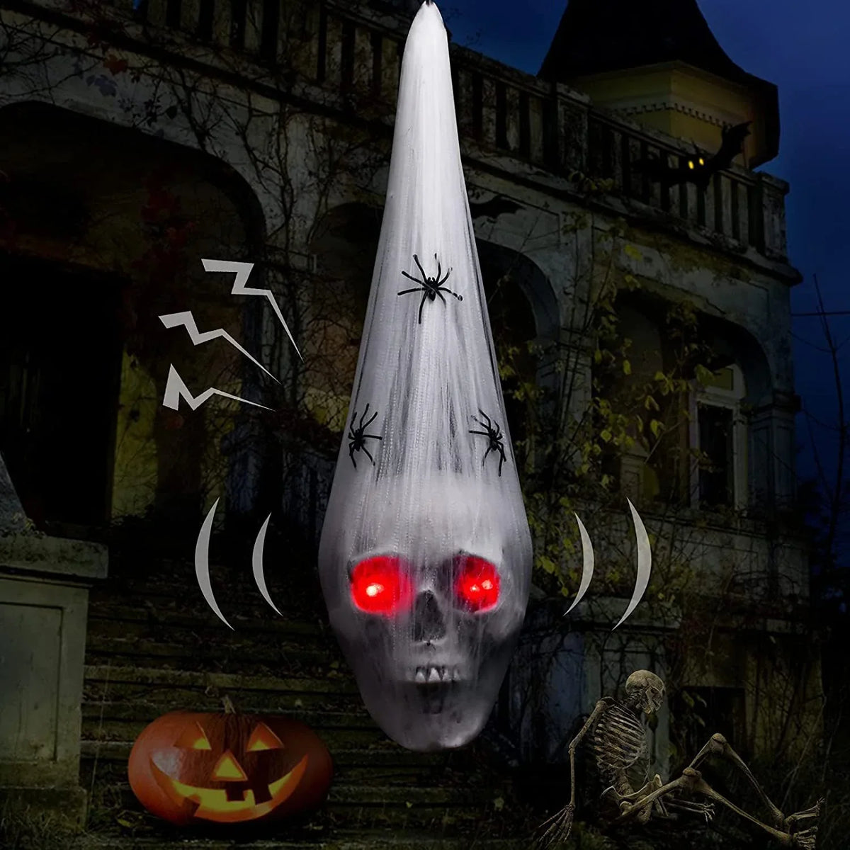 Halloween Ghost Decoration Glowing Red Eyes Indoor & Outdoor