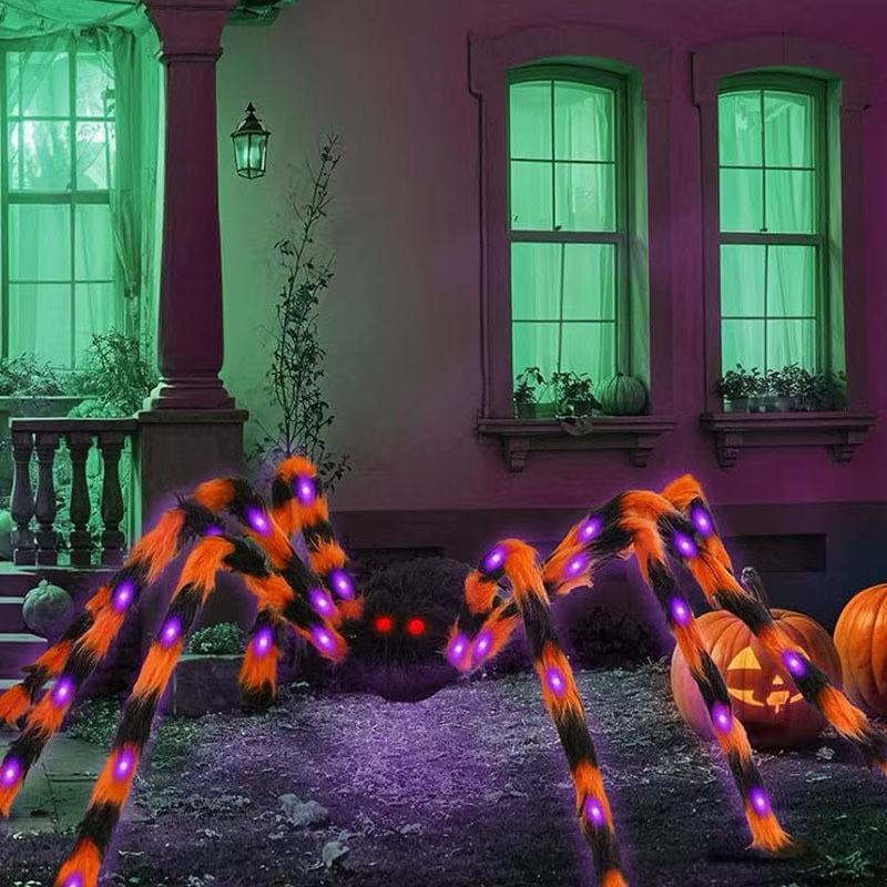 Halloween Spider Decoration Life-Size Over 100 LED Lights Weatherproof