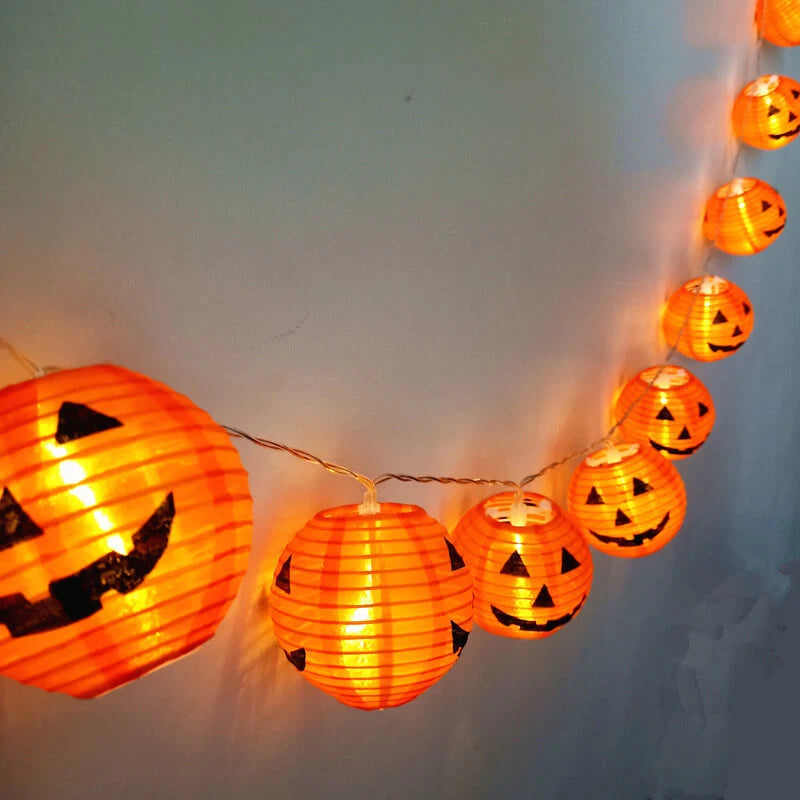 Halloween String Lights Pumpkin Lantern Design Waterproof Indoor & Outdoor Use