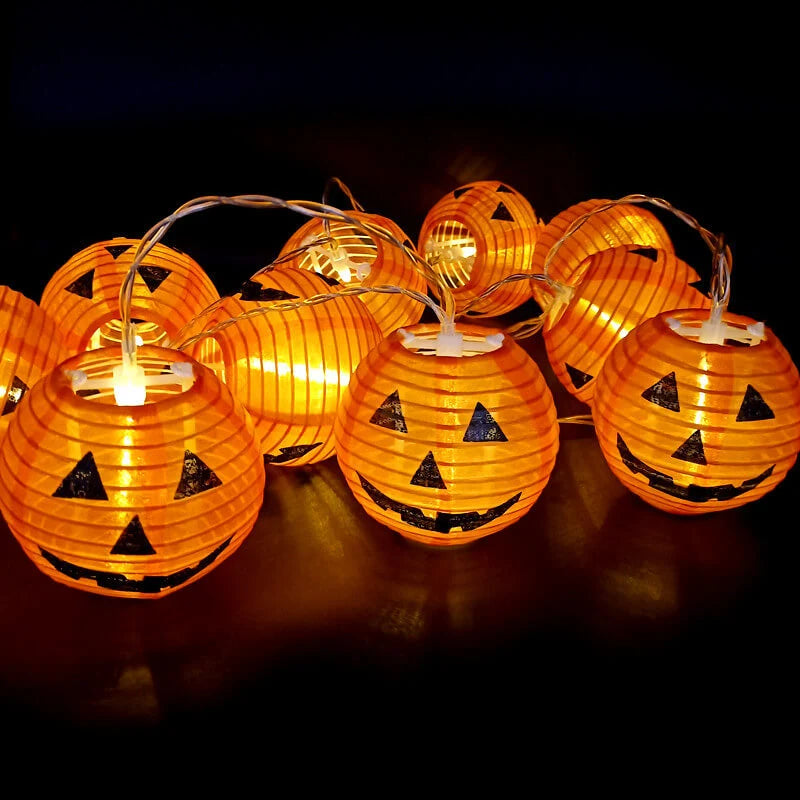 Halloween String Lights Pumpkin Lantern Design Waterproof Indoor & Outdoor Use