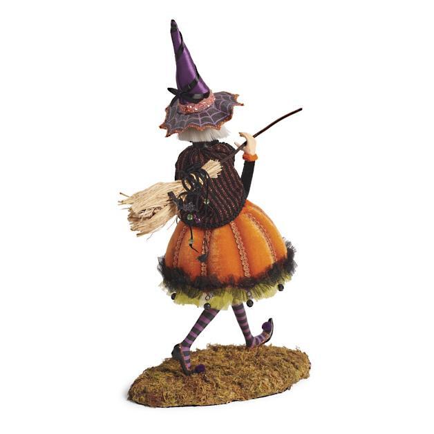 Halloween Witch Figurine Handmade Resin Multicolored Intricate Details