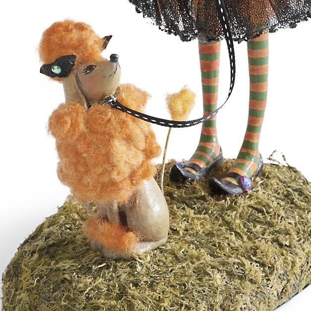 Halloween Witch Figurine Handmade Resin Multicolored Intricate Details